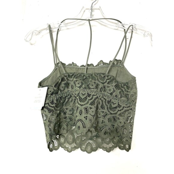 Tranquil & True Lace Bralette Bra Size S Women's Green Double Strap Padded - Picture 2 of 15